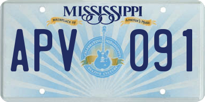 MS license plate APV091