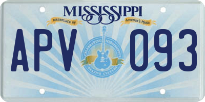 MS license plate APV093