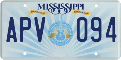 MS license plate APV094