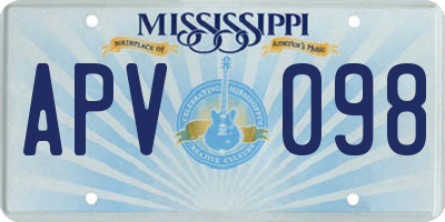 MS license plate APV098