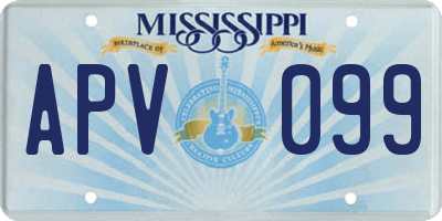 MS license plate APV099