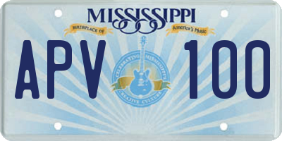 MS license plate APV100