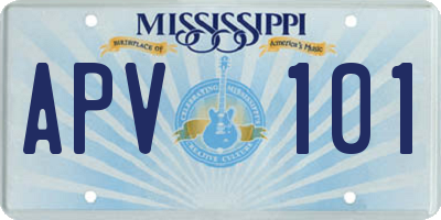 MS license plate APV101