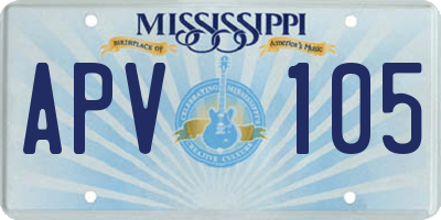 MS license plate APV105