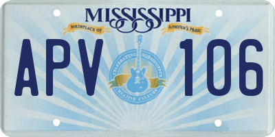 MS license plate APV106