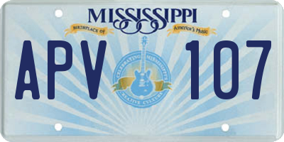 MS license plate APV107