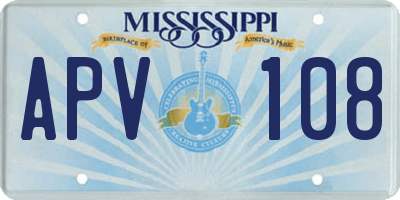 MS license plate APV108