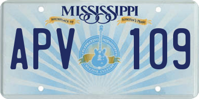 MS license plate APV109