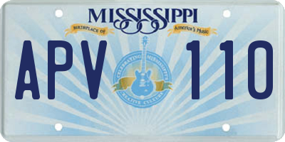 MS license plate APV110