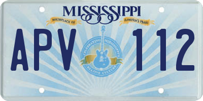 MS license plate APV112