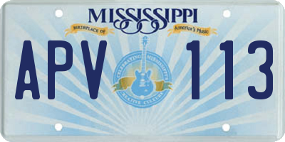 MS license plate APV113