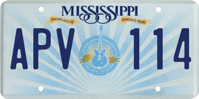 MS license plate APV114