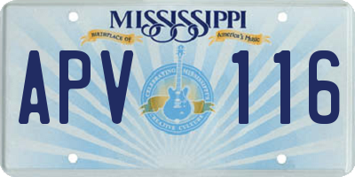 MS license plate APV116
