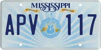 MS license plate APV117