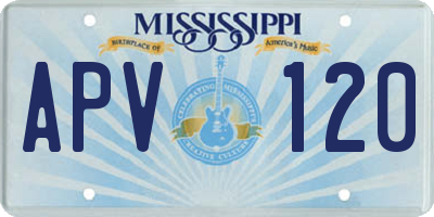 MS license plate APV120