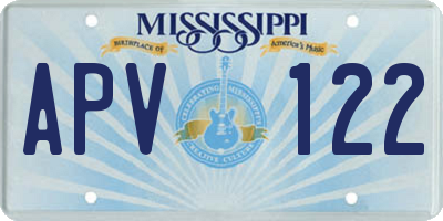 MS license plate APV122