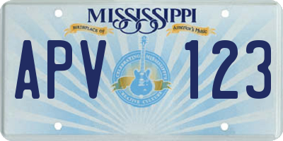 MS license plate APV123