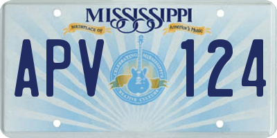 MS license plate APV124