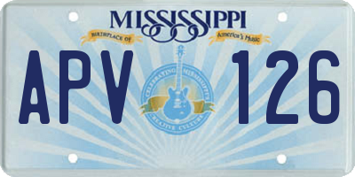 MS license plate APV126
