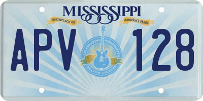 MS license plate APV128
