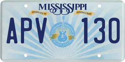 MS license plate APV130