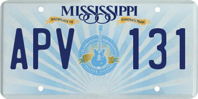MS license plate APV131