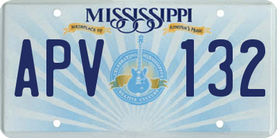MS license plate APV132