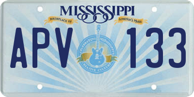 MS license plate APV133