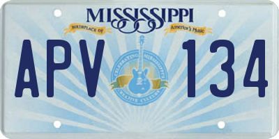 MS license plate APV134