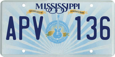 MS license plate APV136