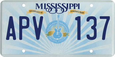 MS license plate APV137