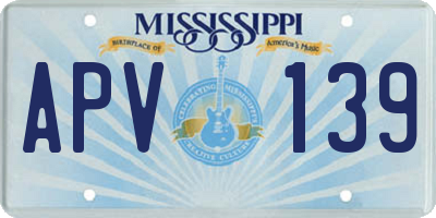 MS license plate APV139