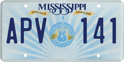 MS license plate APV141