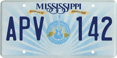 MS license plate APV142