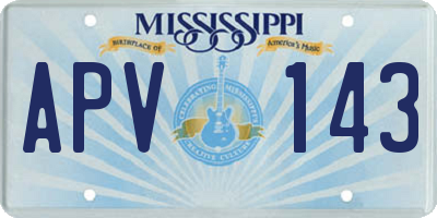 MS license plate APV143