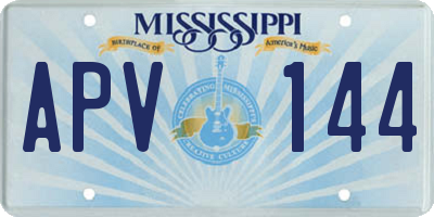 MS license plate APV144