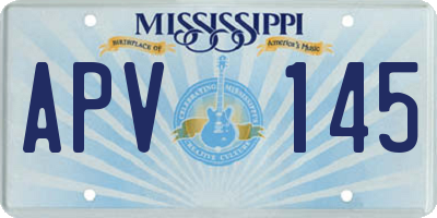 MS license plate APV145