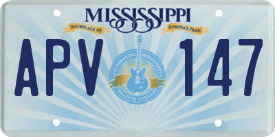 MS license plate APV147