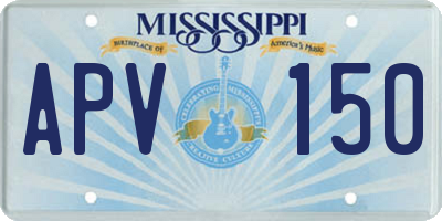 MS license plate APV150