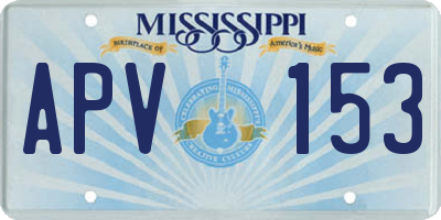 MS license plate APV153
