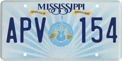 MS license plate APV154