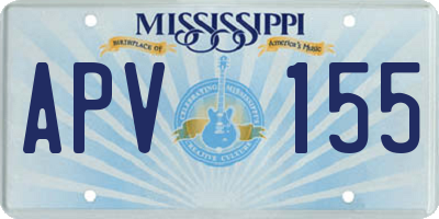 MS license plate APV155