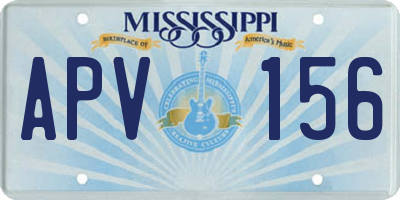 MS license plate APV156