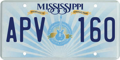 MS license plate APV160
