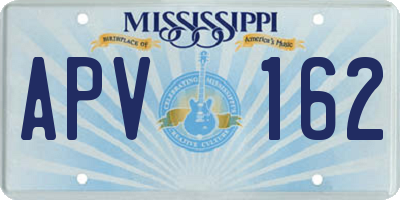 MS license plate APV162