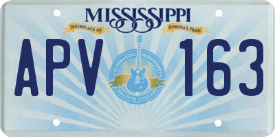 MS license plate APV163