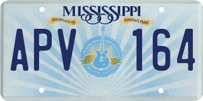 MS license plate APV164
