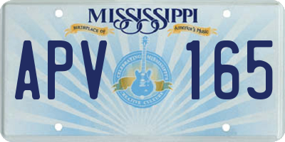 MS license plate APV165