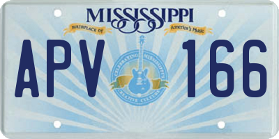 MS license plate APV166