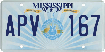 MS license plate APV167
